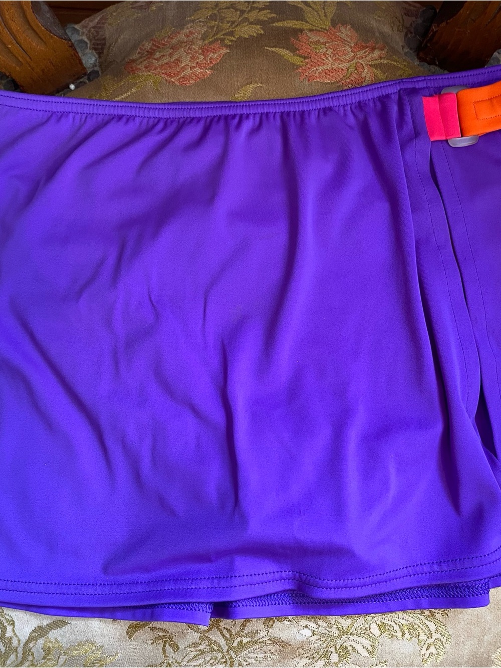 Victoria's Secret Vivid Purple Orange Pink Bikini Top S & Swim Skirt M Beach Set - Picture 4 of 13